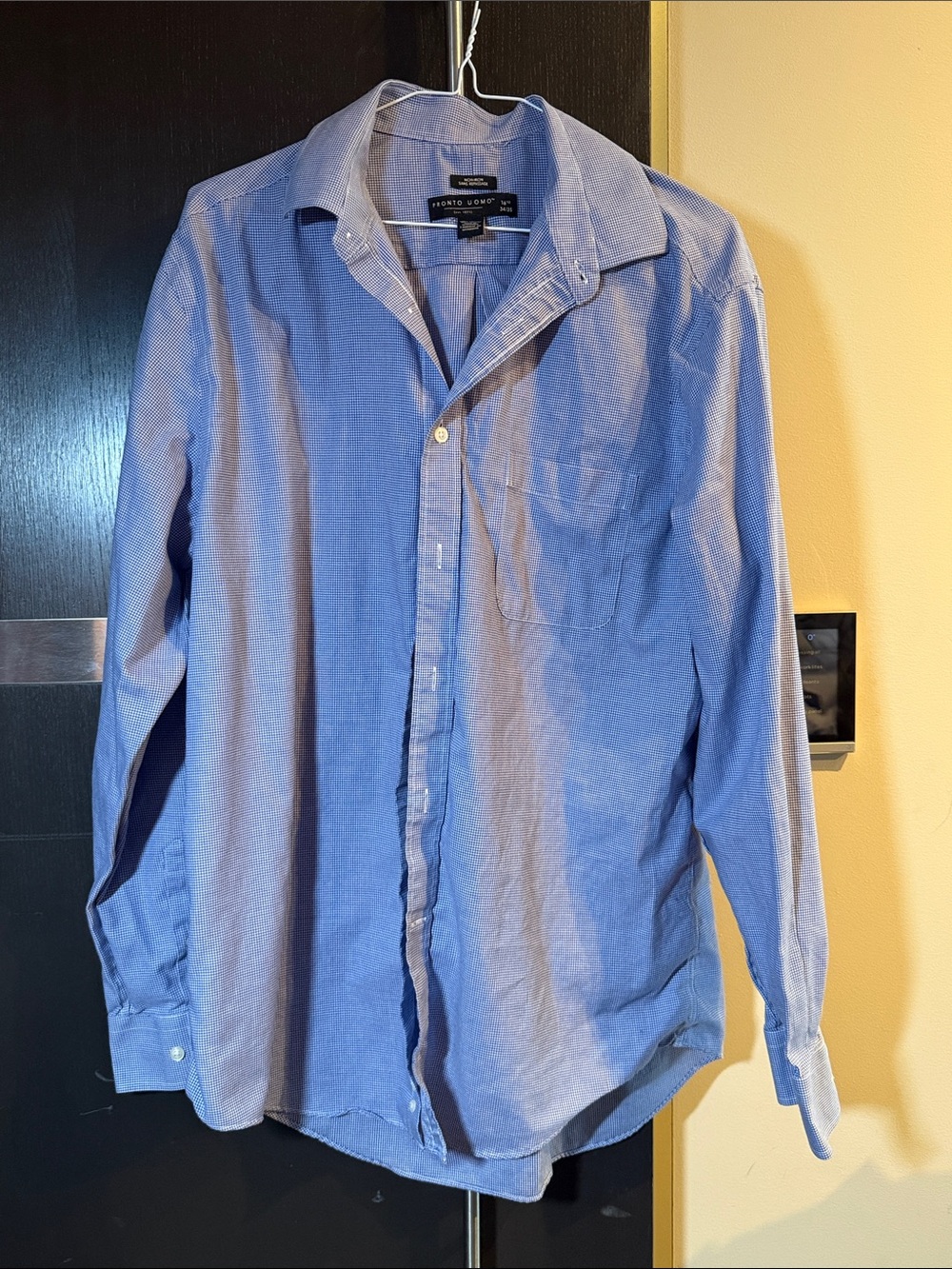 Pronto Uomo Blue Long-Sleeve Casual Button-Down Shirt